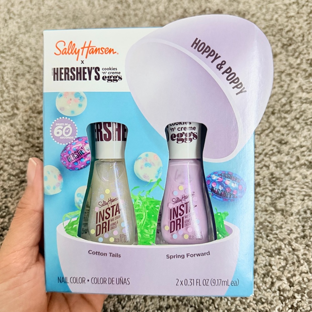 Sally Hansen x Hershey's Insta-Dri Hoppy & Poppy Nail Polish Set NIB Easter